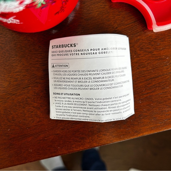 2022 Starbucks 8 oz. Red Ceramic Christmas Holiday Travel Mug - Picture 6 of 8